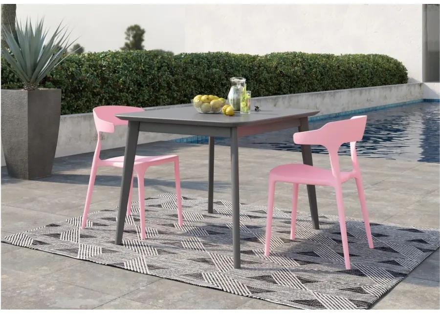 Novogratz Poolside Gossip Outdoor Felix Stacking Dining Chairs - Set of 2 in Pink by DOREL HOME FURNISHINGS
