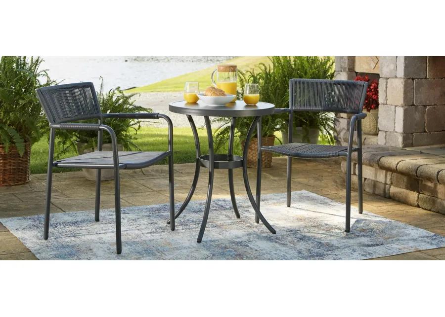 Crystal Breeze Outdoor Table with 2 Chair Set in Gray by Ashley Furniture