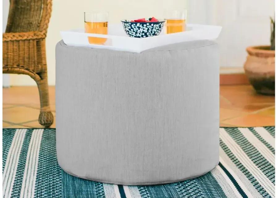 Jana Outdoor Ottoman / Side Table in Gray by Foam Labs