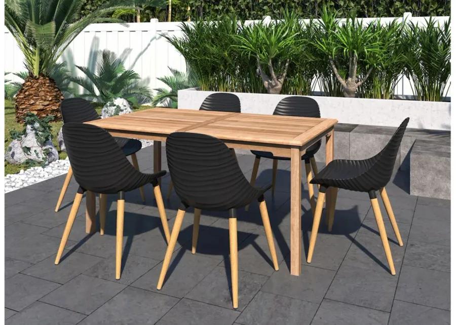 Laica 7-Piece Patio Dining Set in Black by International Home Miami