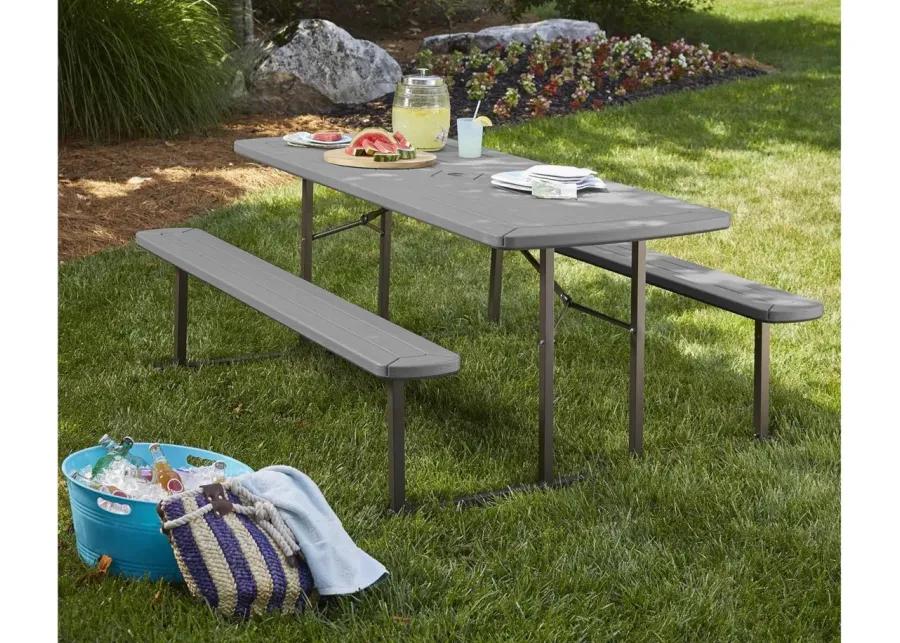 COSCO Outdoor Living 6 ft. Folding Picnic Table in Dark Gray by DOREL HOME FURNISHINGS