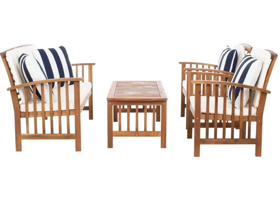 Minidoka 4-pc. Patio Set in Brown And White by Safavieh