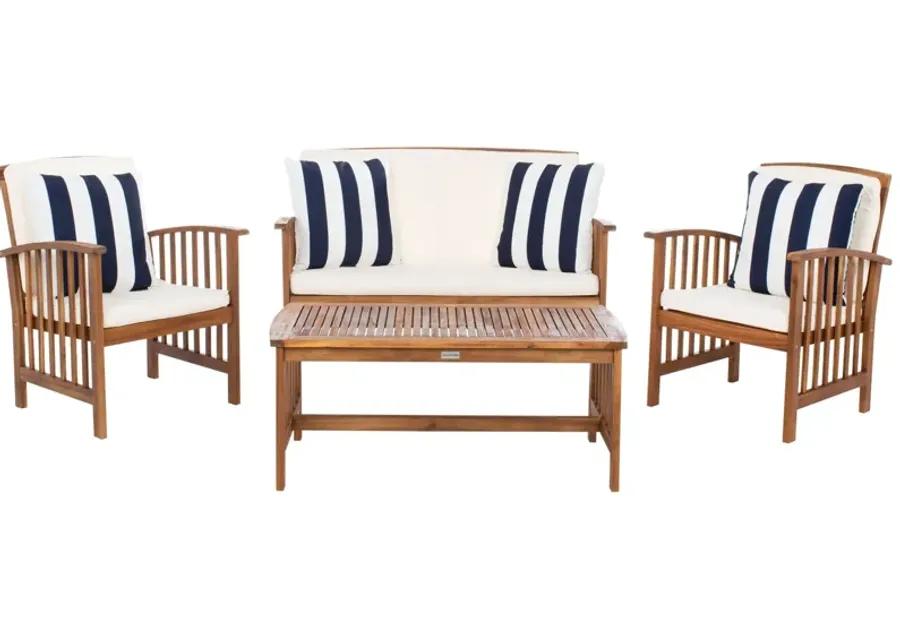 Minidoka 4-pc. Patio Set in Brown And White by Safavieh