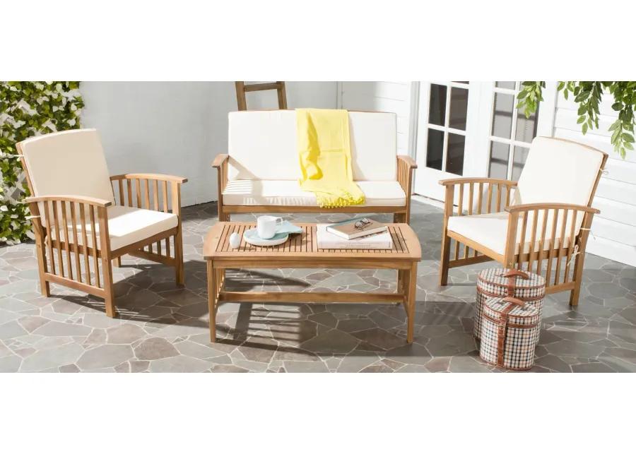 Minidoka 4-pc. Patio Set in Gray / Brown / White by Safavieh