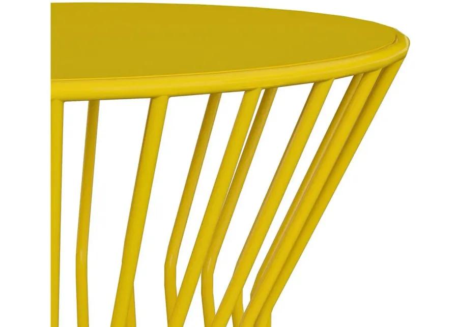 Novogratz Poolside Gossip Outdoor Roberta Side Table in Yellow by DOREL HOME FURNISHINGS