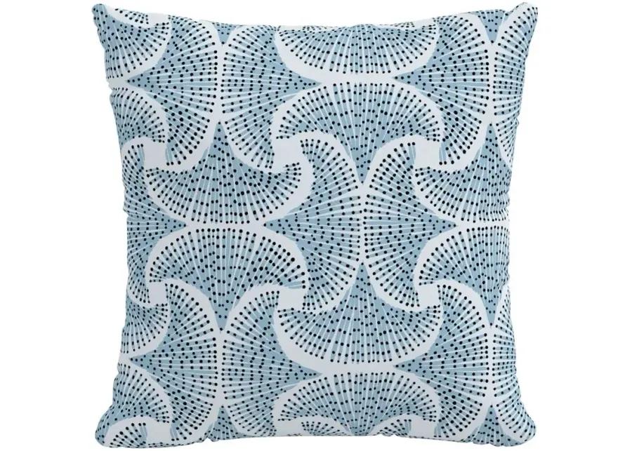 20" Outdoor Sea Fan Pillow in Sea Fan Blue by Skyline