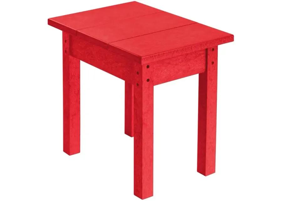 Generation Recycled Outdoor Side Table in Red by C.R. Plastic Products