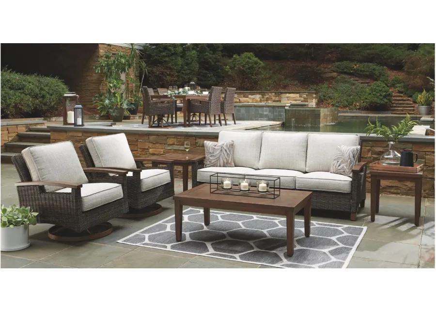 Paradise Trail Outdoor Loveseat in Medium Brown by Ashley Furniture