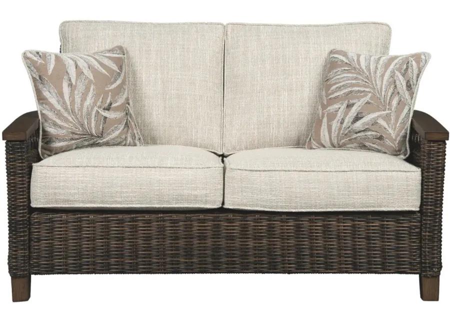Paradise Trail Outdoor Loveseat in Medium Brown by Ashley Furniture
