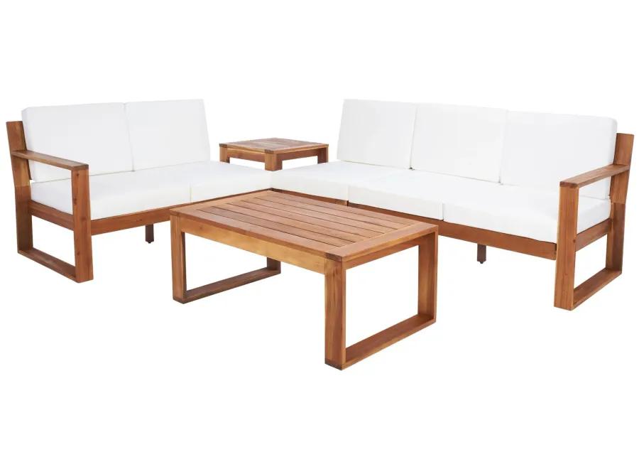 Gerhardt 4-pc. Patio Set in Nature Tan Weave by Safavieh