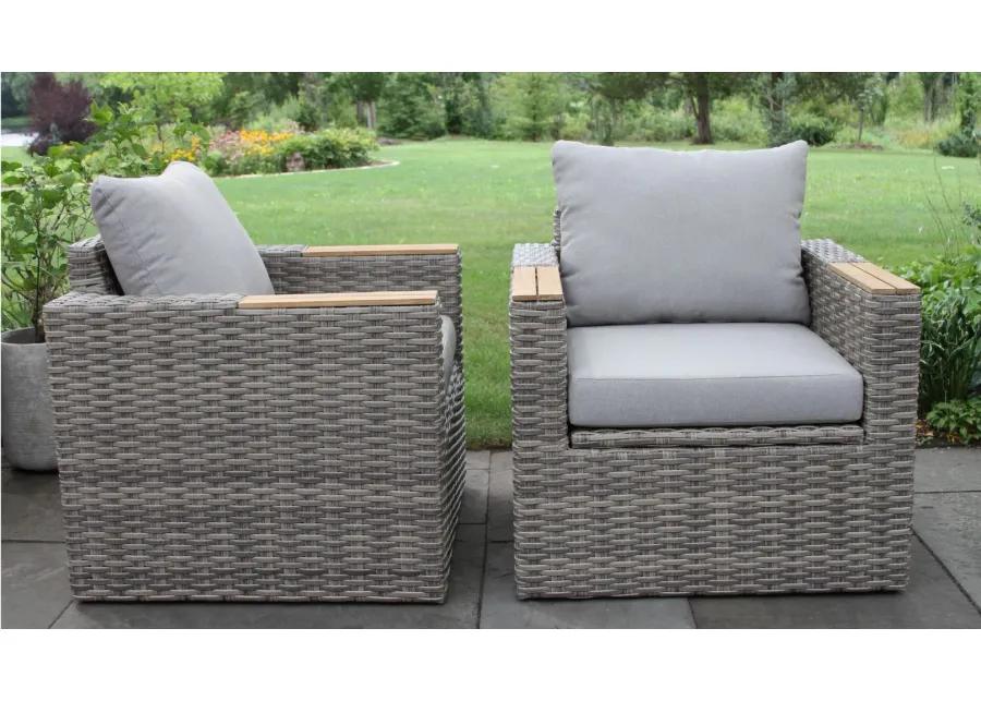 Teak and Wicker 6-pc. Patio Set in Gray by Outdoor Interiors