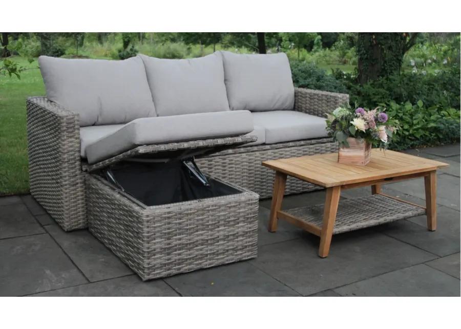 Teak and Wicker 6-pc. Patio Set in Gray by Outdoor Interiors