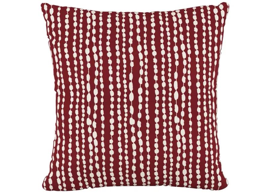 20" Holiday Stripes Pillow in Line Dot Holiday Red by Skyline