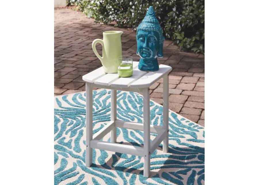 Sundown Treasure Outdoor End Table in White by Ashley Furniture