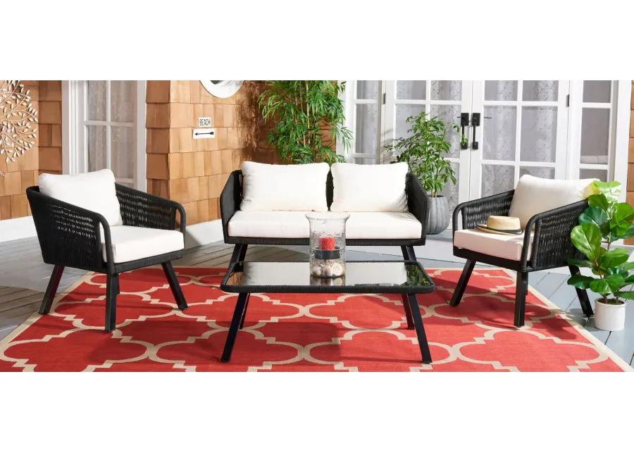 Paley 4-pc Rope Living Set in Black / Beige by Safavieh