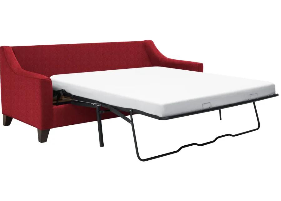 Carmine Queen Sleeper Sofa in Suede so Soft Cardinal by H.M. Richards