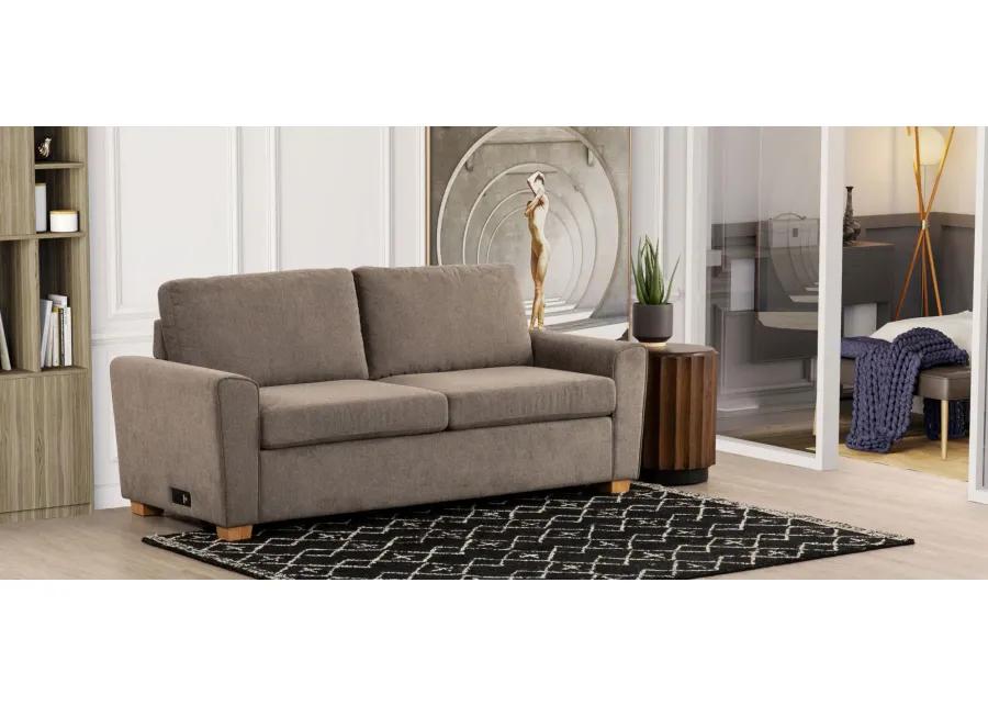 Mclaine Convertible Sofa Bed with USB in Dark Grey by Primo International