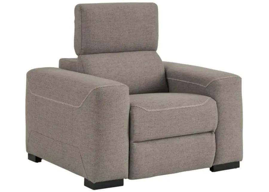 Mabton Power Recliner with Adjustable Headrest in Gray by Ashley Furniture