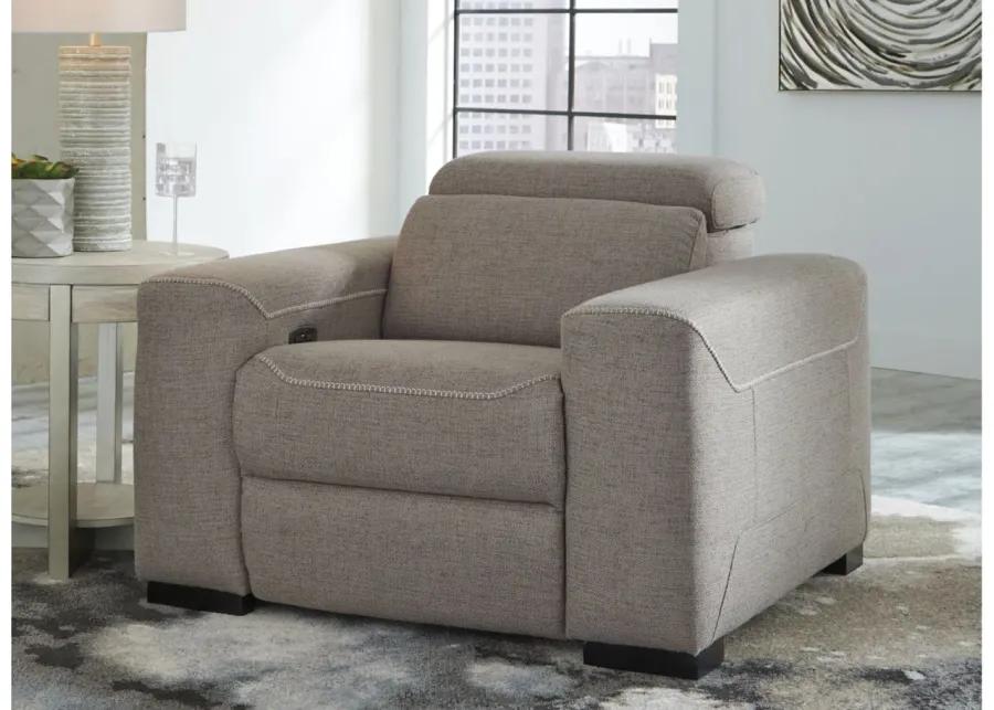 Mabton Power Recliner with Adjustable Headrest in Gray by Ashley Furniture