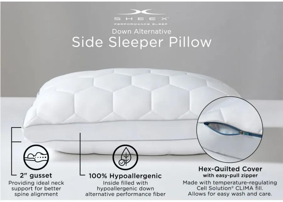 Elevated Performance by Sheex King Side Sleeper Pillow in White by Sheex Inc