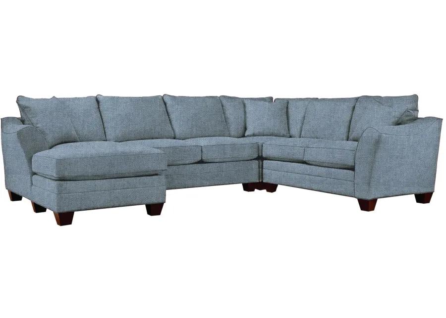 Foresthill 4-pc. Left Hand Chaise Sectional Sofa in Elliot French Blue by H.M. Richards