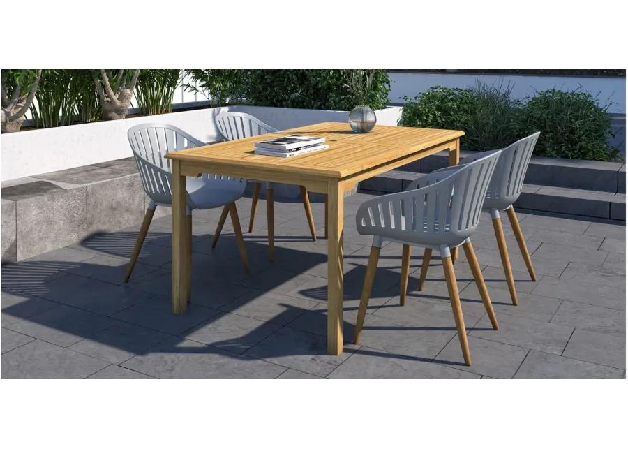 Amazonia Outdoor 5-pc. Rectangular Patio Dining Table Set in Brown by International Home Miami