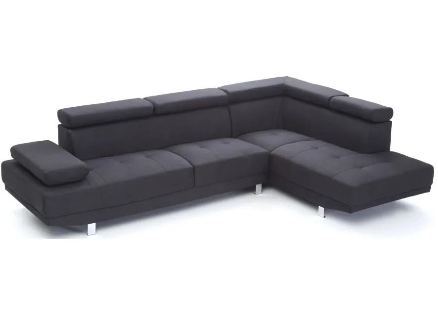 Riveredge 2-pc. Sectional Sofa in Black by Glory Furniture