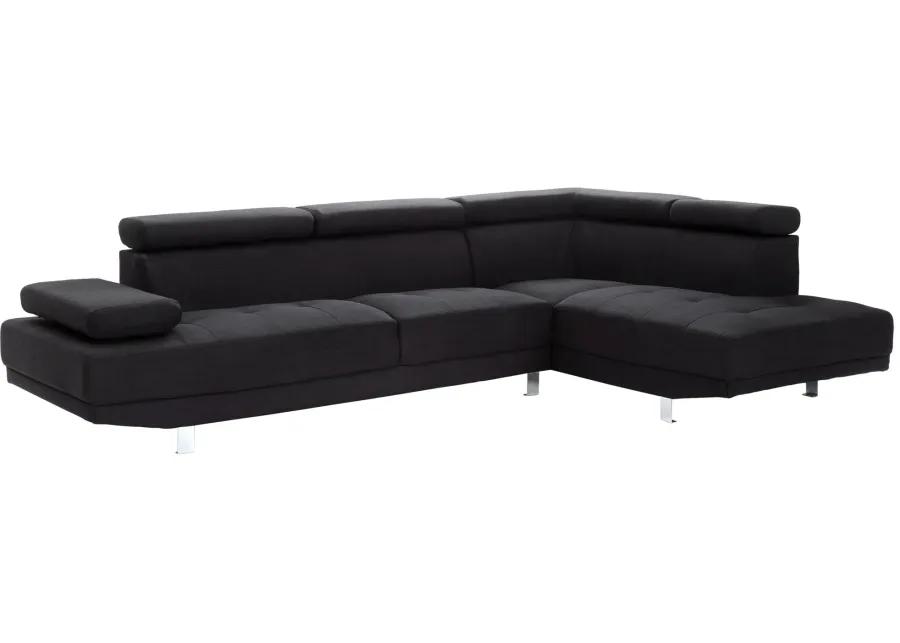 Riveredge 2-pc. Sectional Sofa in Black by Glory Furniture