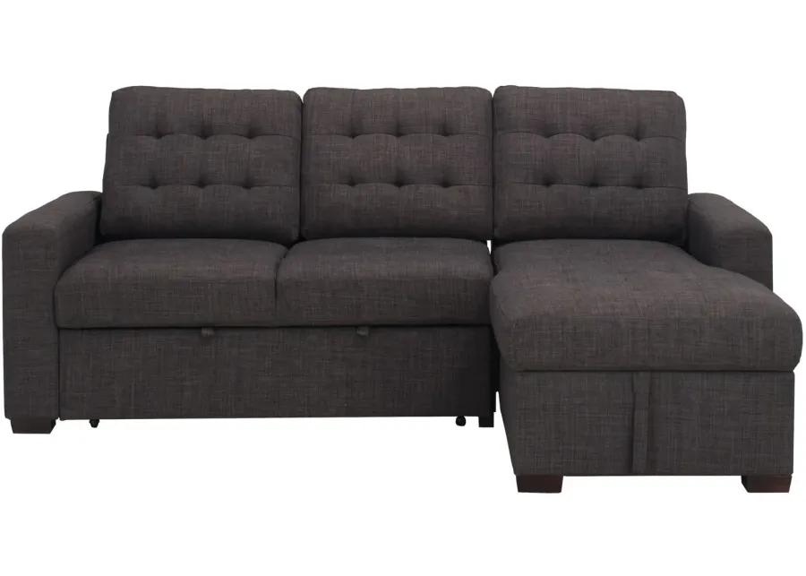 Brynn 2-pc Sofa Chaise W/ Pop Up Sleeper And Storage in Dark Gray by Bellanest