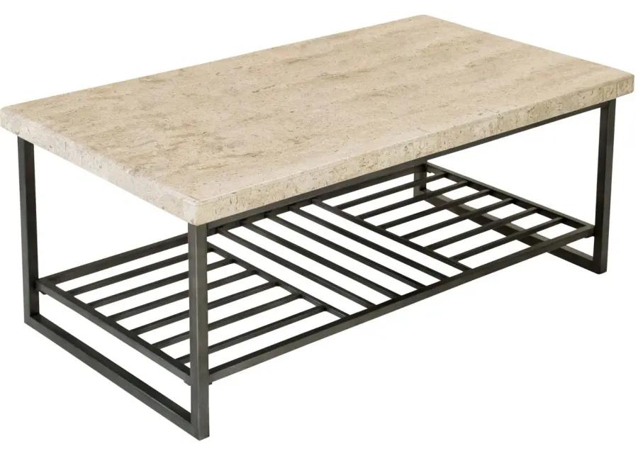 Travertine Rectangular Coffee Table in Metal by Riverside Furniture