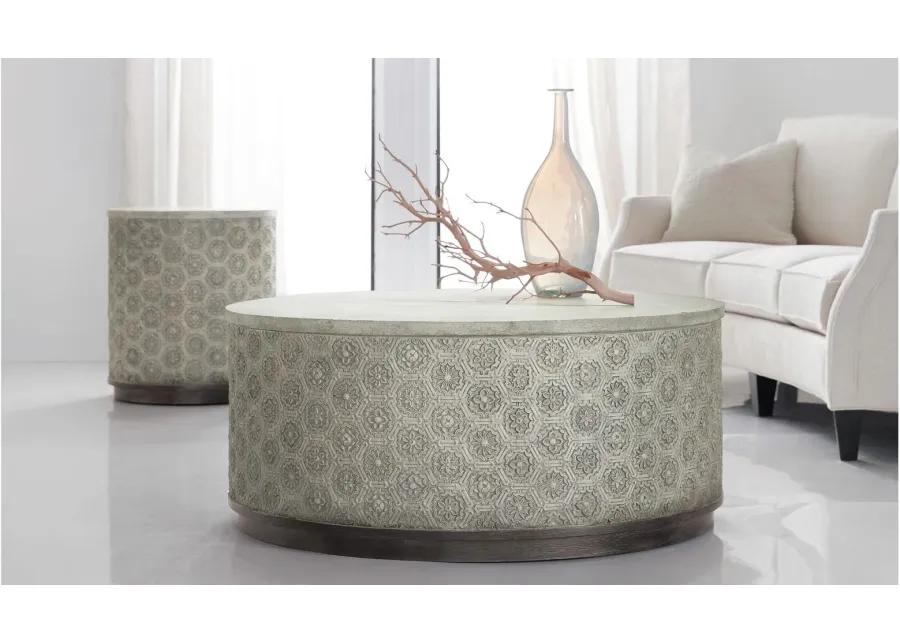 Melange Graystone Round Cocktail Table in Gray by Hooker Furniture