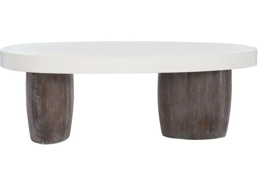 Woodward Cocktail Table in Bone Top/Brownstone Base by Bernhardt