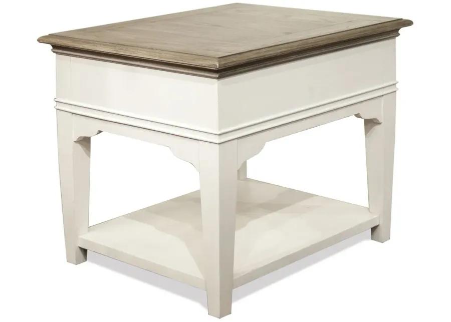 Myra Rectangular End Table in Natural/Paperwhite by Riverside Furniture