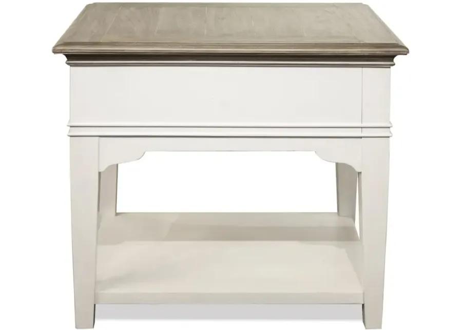 Myra Rectangular End Table in Natural/Paperwhite by Riverside Furniture