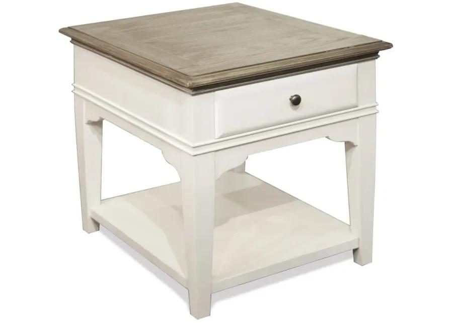 Myra Rectangular End Table in Natural/Paperwhite by Riverside Furniture