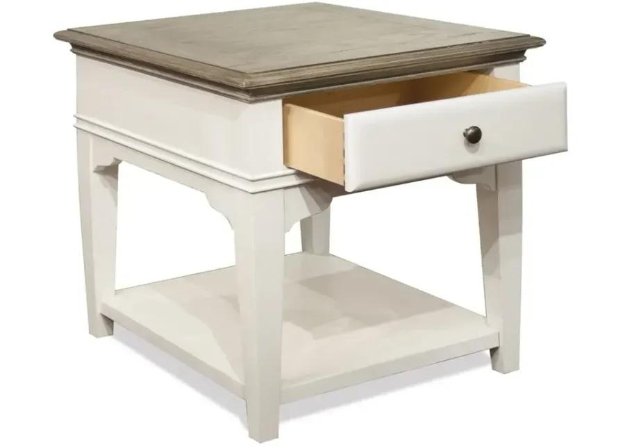 Myra Rectangular End Table in Natural/Paperwhite by Riverside Furniture