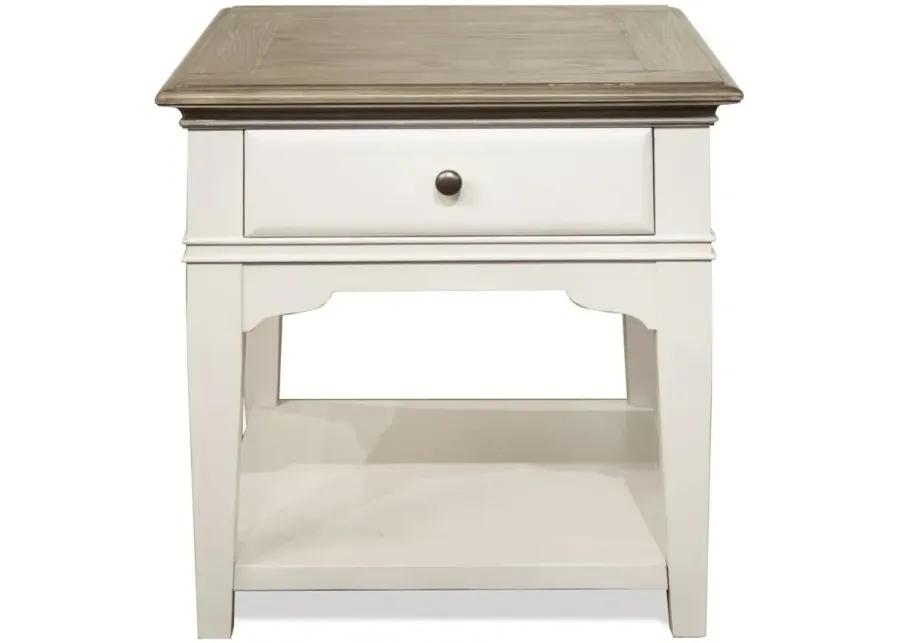 Myra Rectangular End Table in Natural/Paperwhite by Riverside Furniture