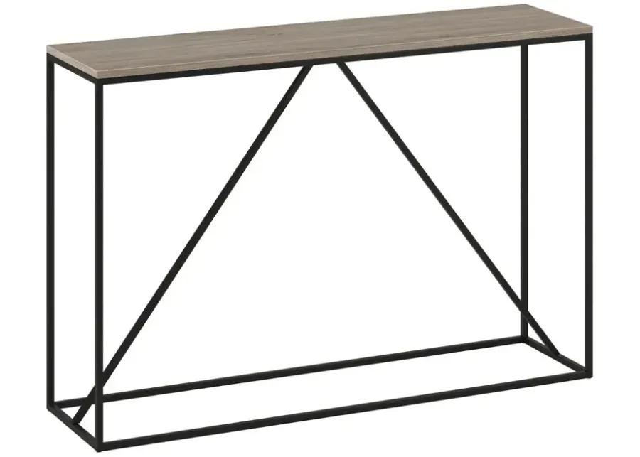 Nia Console Table in Blackened Bronze/Antiqued Gray Oak by Hudson & Canal