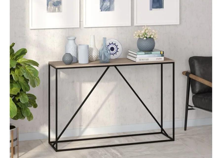 Nia Console Table in Blackened Bronze/Antiqued Gray Oak by Hudson & Canal