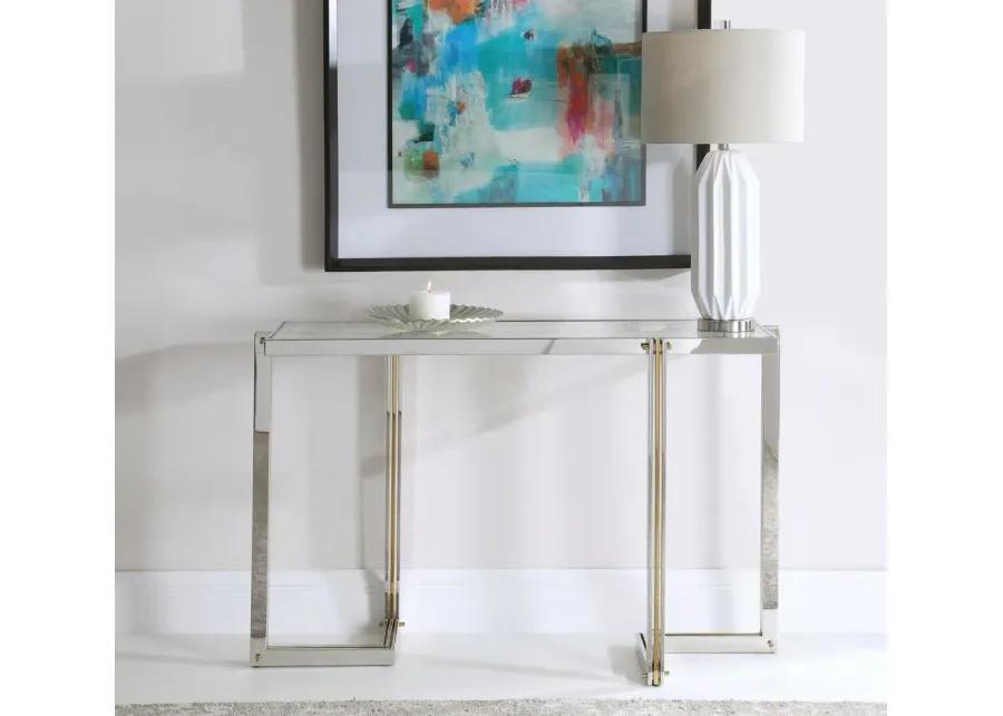 Locke Console Table in Polished nickel / polished gold by Uttermost