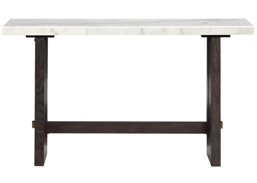 Burkhaus Sofa Table in White/Dark Brown by Ashley Furniture