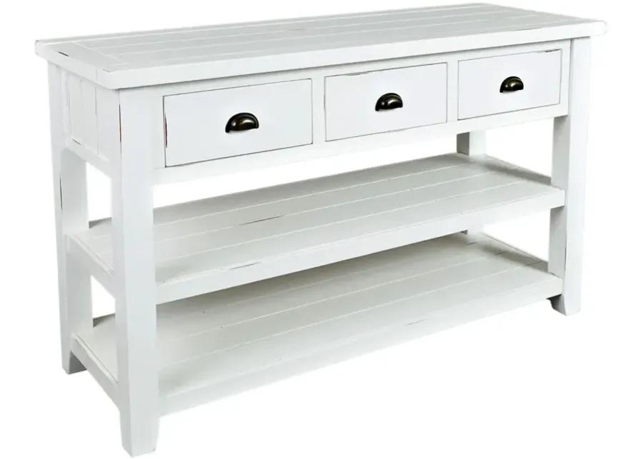 Artisan's Craft Rectangular Sofa Table in Weathered White by Jofran