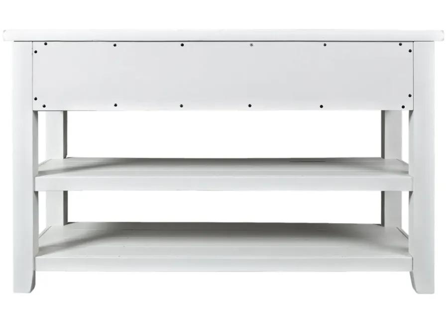 Artisan's Craft Rectangular Sofa Table in Weathered White by Jofran