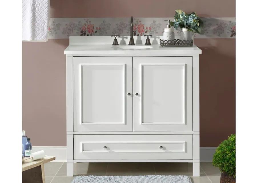 Williamsburg 36" Vanity Cabinet in White by Bolton Furniture