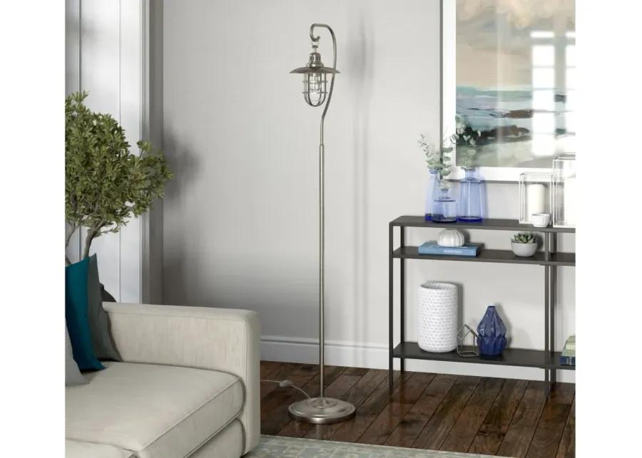 Darwin Floor Lamp in Brushed Nickel by Hudson & Canal