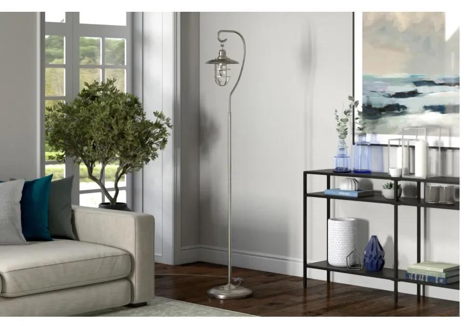 Darwin Floor Lamp in Brushed Nickel by Hudson & Canal