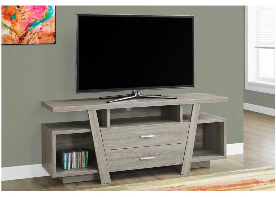 Gilda 60" TV Console in Dark Taupe by Monarch Specialties