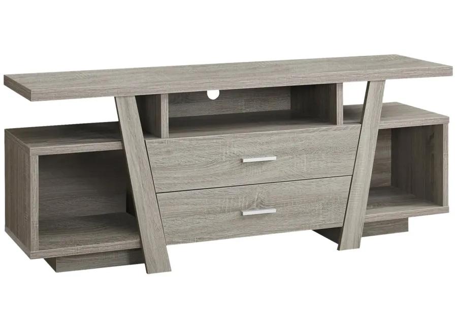 Gilda 60" TV Console in Dark Taupe by Monarch Specialties