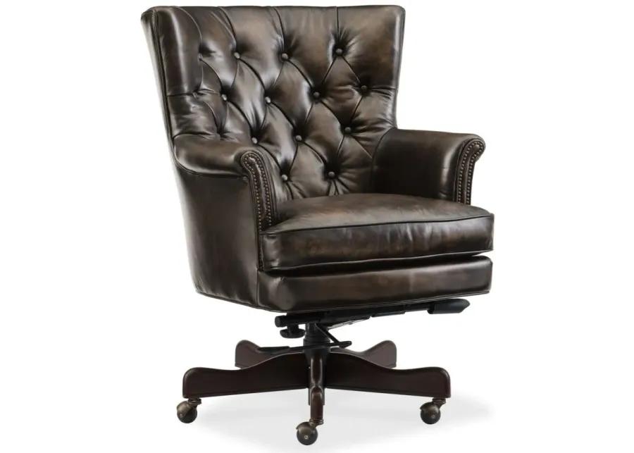 Theodore Executive Swivel Tilt Chair in Brown by Hooker Furniture
