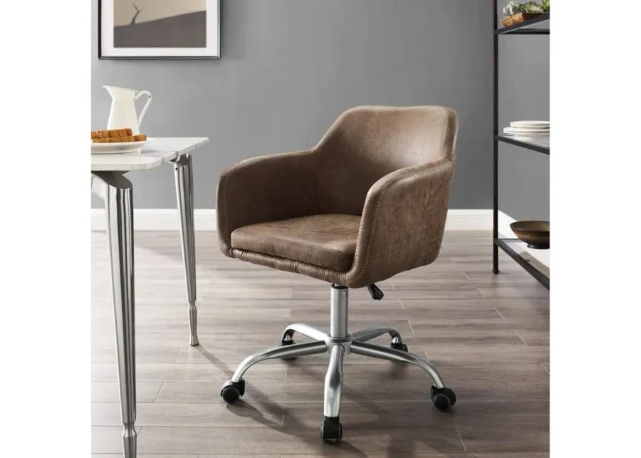 Rylen Office Chair in Brown by Linon Home Decor